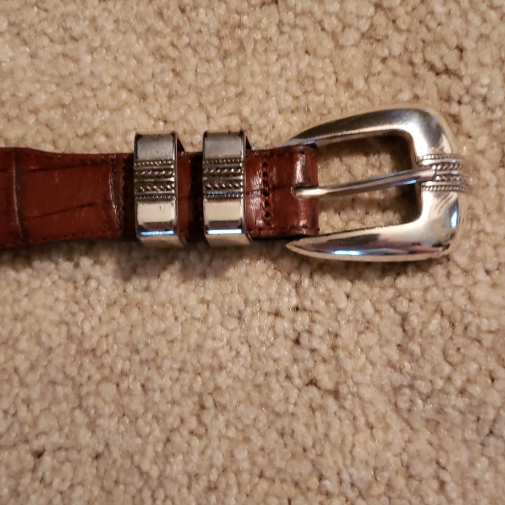 Mens Tan Belt With Silver Buckle